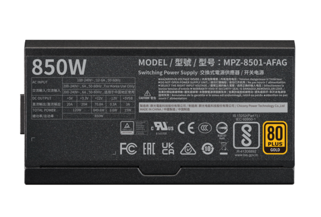 Блок питания 850W Cooler Master V850 Gold