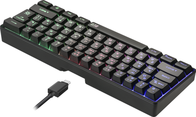 Defender Проводная игровая клавиатура Red GK-116 RU,радужная подсветка,61кнопка Defender 45117