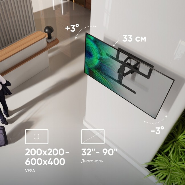 Кронштейн ONKRON Кронштейн для телевизора ONKRON SM6 BLACK