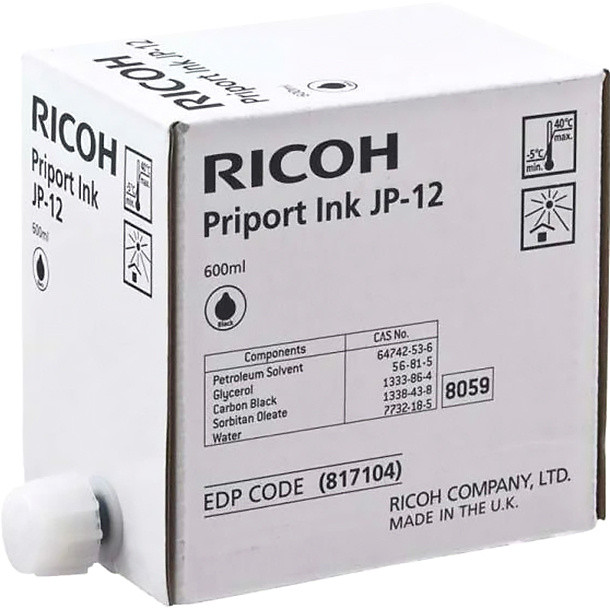 Чернила для дупликатора тип JP12 черные Ricoh 817104