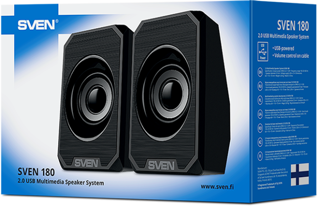 АС SVEN 180, черный (6 Вт, питание USB) Sven 185 АС SVEN 180, черный (6 Вт, питание USB) Sven 185