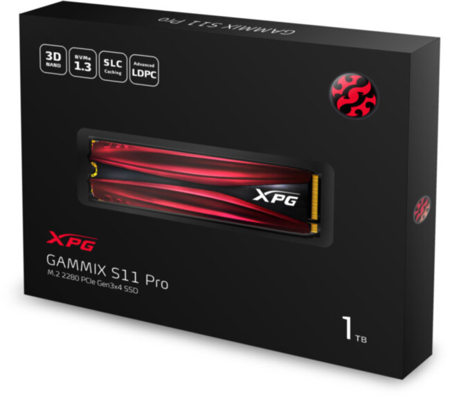 Твердотельный накопитель XPG GAMMIX S11 Pro AGAMMIXS11P-1TT-C Твердотельный накопитель XPG GAMMIX S11 Pro AGAMMIXS11P-1TT-C