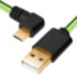 Greenconnect Кабель micro USB 2.0  0.5m угловой, зеленый, черные коннекторы, нейлон, ультрагибкий, позолоченные контакты, 28/28 AWG, AM / microB 5pin GCR-UA12AMCB6-BB2SG-0.5m, экран, армированный, морозостойкий Greenconnect  USB 2.0 Type-AM - microUSB B 0