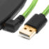 Greenconnect Кабель micro USB 2.0  0.5m угловой, зеленый, черные коннекторы, нейлон, ультрагибкий, позолоченные контакты, 28/28 AWG, AM / microB 5pin GCR-UA12AMCB6-BB2SG-0.5m, экран, армированный, морозостойкий Greenconnect  USB 2.0 Type-AM - microUSB B 0