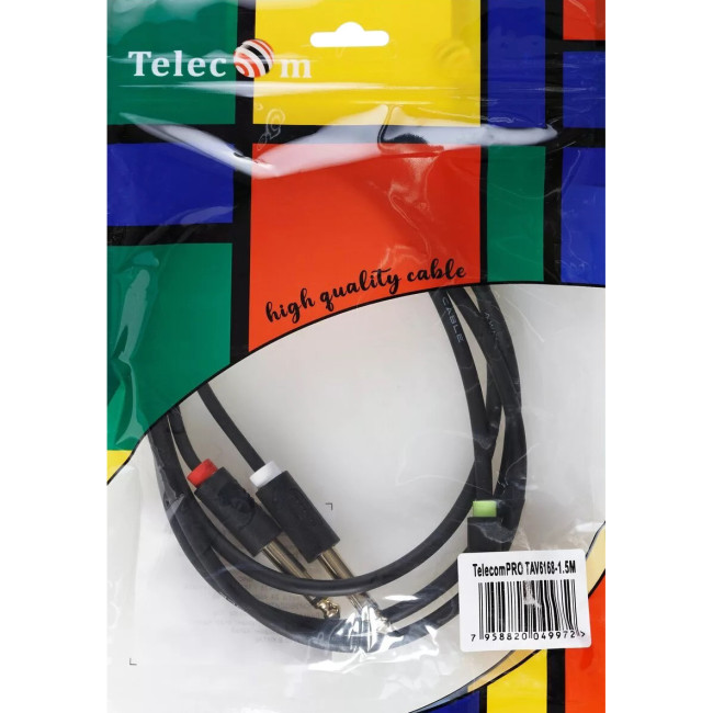 Кабель-адаптер 3.5ST(M)/2X6.35 ST(M), 1.5м, Telecom PRO <TAV6168-1.5M> VCOM TAV6168-1.5M