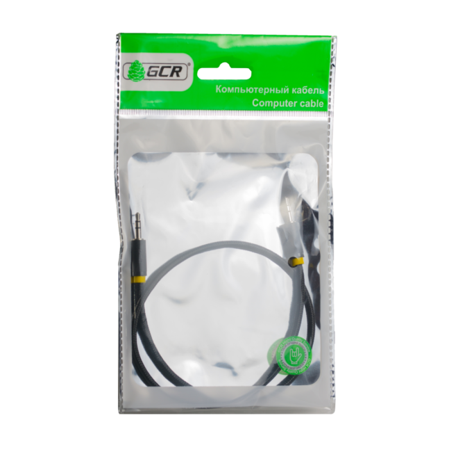 Greenconnect Кабель аудио 0.5m jack 3,5mm/jack 3,5mm, нейлон, черный, желтая окантовка, ультрагибкий, 28 AWG, M/M, Premium GCR-AVC8114-0.5m, экран, стерео Greenconnect 0.5m jack 3.5mm/jack 3.5mm нейлон