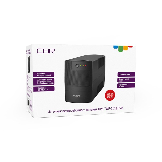 Башенный линейно-интерактивный ИБП CBR UPS-TWP-101J-650 Башенный линейно-интерактивный ИБП CBR UPS-TWP-101J-650