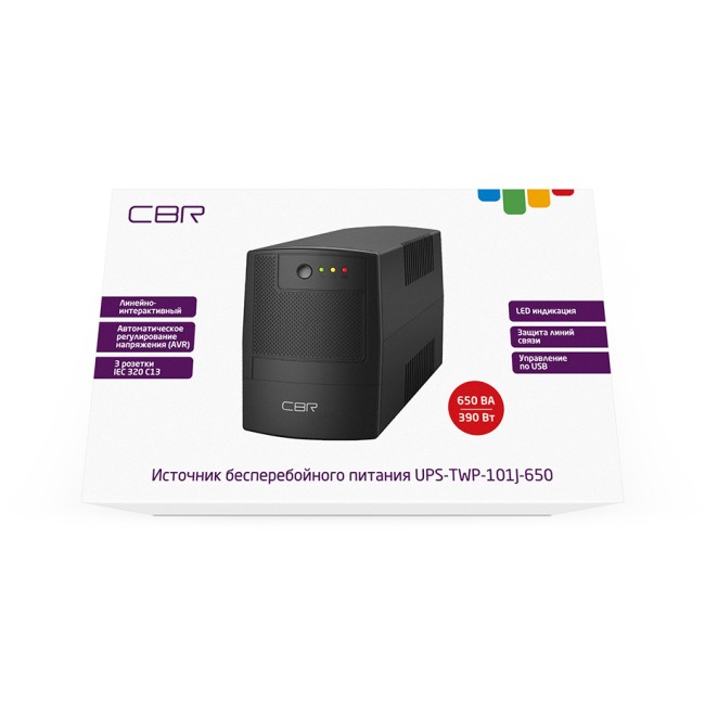 Башенный линейно-интерактивный ИБП CBR UPS-TWP-101J-650 Башенный линейно-интерактивный ИБП CBR UPS-TWP-101J-650