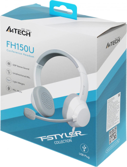 Наушники с микрофоном A4Tech FH150U WHITE Наушники с микрофоном A4Tech FH150U WHITE