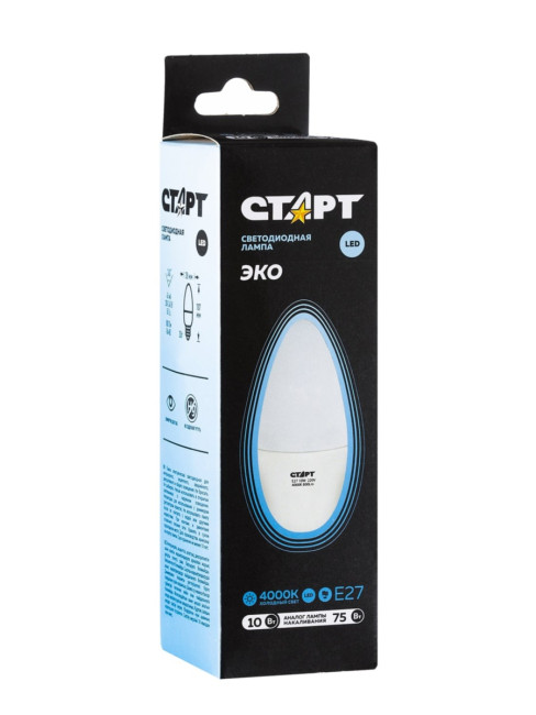 Лампа светодиодная СТАРТ свеча E27 10W 4000К Лампа светодиодная СТАРТ свеча E27 10W 4000К Лампа светодиодная СТАРТ свеча E27 10W 4000К Лампа светодиодная СТАРТ свеча E27 10W 4000К