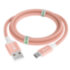 GCR QC Кабель 1.5m MicroUSB, быстрая зарядка, розовый нейлон, AL корпус розовый, белый ПВХ, 28/24 AWG, GCR-52474 Greenconnect USB 2.0 Type-AM - microUSB 2.0 (m) 1.5м
