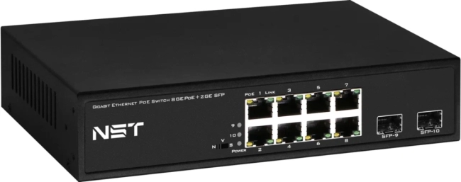 PoE коммутатор Fast Ethernet NST NS-SW-8G2G-P