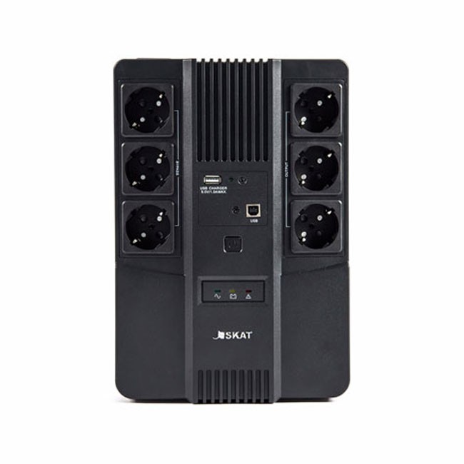 452 SKAT-UPS 800 AI ИБП 220В 480Вт 1АКБ 9Ач внутр. меандр. стаб-ция напр-я. 6 выходов Бастион SKAT-UPS 800 AI