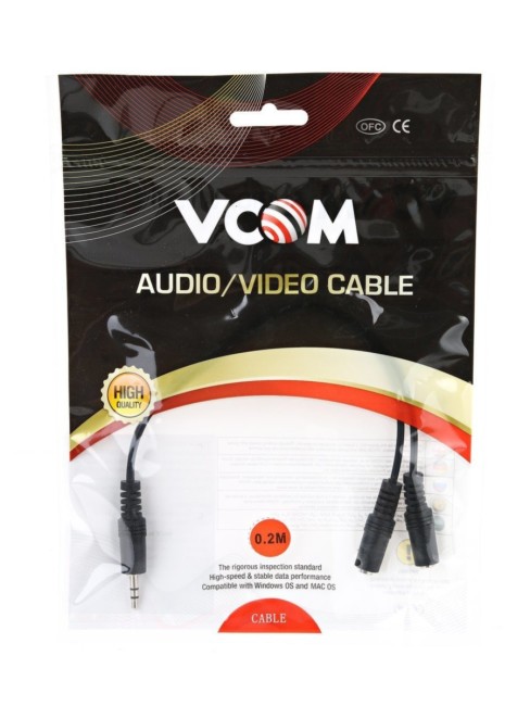 Кабель-адаптер 3.5ST(M)/2*3.5 ST(F), 0.2метра VCOM <CV203> VCOM mini jack 3.5 mm (m) - 2 x mini jack 3.5 mm (f) 0.2м Кабель-адаптер 3.5ST(M)/2*3.5 ST(F), 0.2метра VCOM <CV203> VCOM mini jack 3.5 mm (m) - 2 x mini jack 3.5 mm (f) 0.2м
