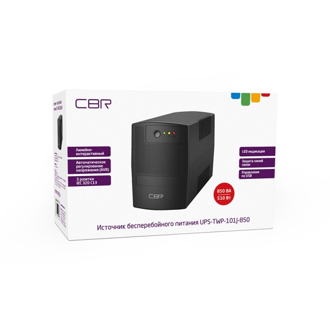 Башенный линейно-интерактивный ИБП CBR UPS-TWP-101J-850 Башенный линейно-интерактивный ИБП CBR UPS-TWP-101J-850