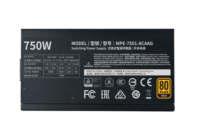 Блок питания 750 Ватт Cooler Master MWE Gold 750 V2 Full Modular Блок питания 750 Ватт Cooler Master MWE Gold 750 V2 Full Modular