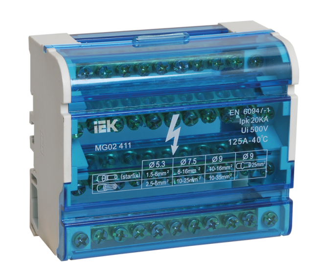 Шины на DIN-рейку в корпусе (кросс-модуль) ШНК 4х11 3L+PEN ИЭК ITK YND10-4-11-125 Шины на DIN-рейку в корпусе (кросс-модуль) ШНК 4х11 3L+PEN ИЭК ITK YND10-4-11-125