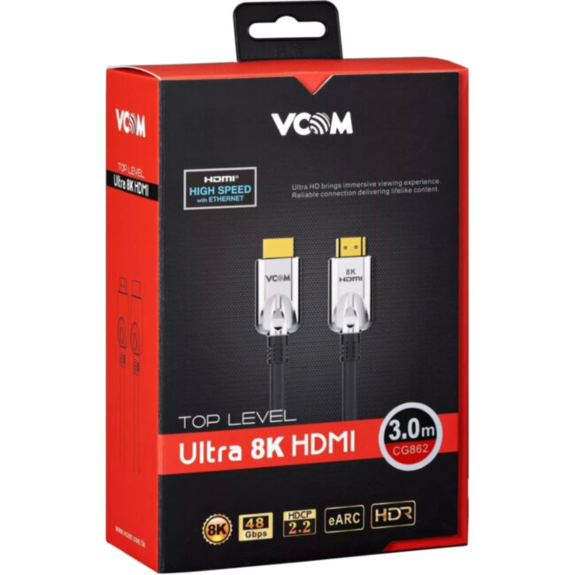 Кабель HDMI 19M/M,ver. 2.1, 8K@60 Hz 3m VCOM <CG862-3M> VCOM CG862-3M