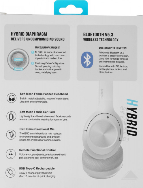Гарнитура мониторные A4Tech BH220 WHITE Гарнитура мониторные A4Tech BH220 WHITE