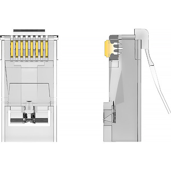 Коннектор Vention RJ45 (8p8c), FTP cat. 5e, под витую пару, экранированный (10шт.) Vention IDAR0-10