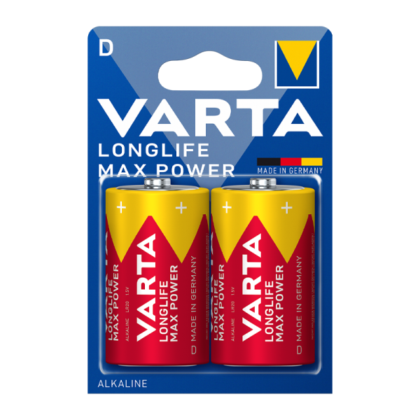 Батарейка Varta LONGLIFE MAX POWER (MAX TECH) LR20 D BL2 Alkaline 1.5V (4720) (2/20/100) VARTA 4720101402