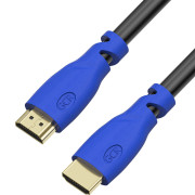 Greenconnect Кабель 0.5m HDMI версия 2.0, HDR 4:2:2, Ultra HD, 4K 60 fps 60Hz/5K*30Hz, 3D, AUDIO, 18.0 Гбит/с, 28/28 AWG, OD7.3mm, тройной экран, черный, синие коннекторы, GCR-HM331-0.5m Greenconnect GCR-HM331-0.5m