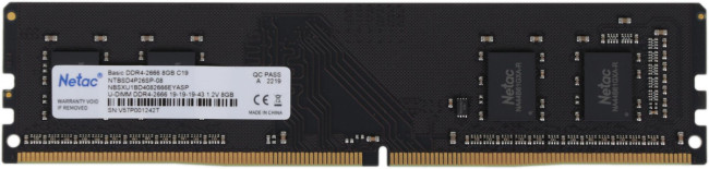 Память DDR4 8Gb 2666MHz Netac NTBSD4P26SP-08