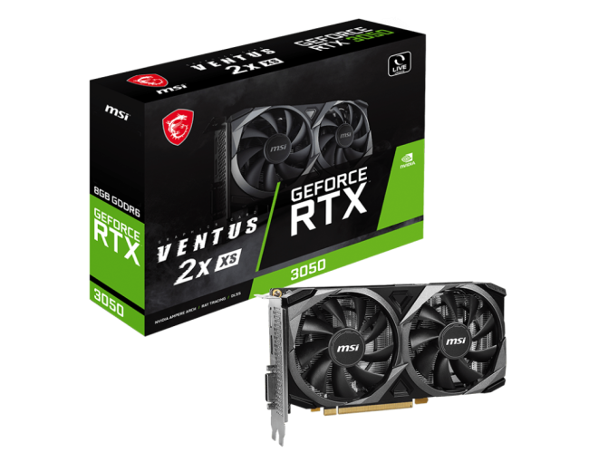 Видеокарта MSI GeForce RTX 3050 VENTUS 2X XS 8G Видеокарта MSI GeForce RTX 3050 VENTUS 2X XS 8G