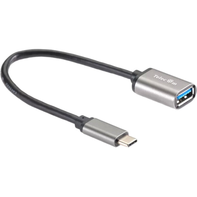Кабель-адаптер  Type-Cm --> USB 3.0 Af , OTG, 1,5A , 5,0Gbps , Alum grey 0,2m Telecom (TC409M) VCOM TC409M