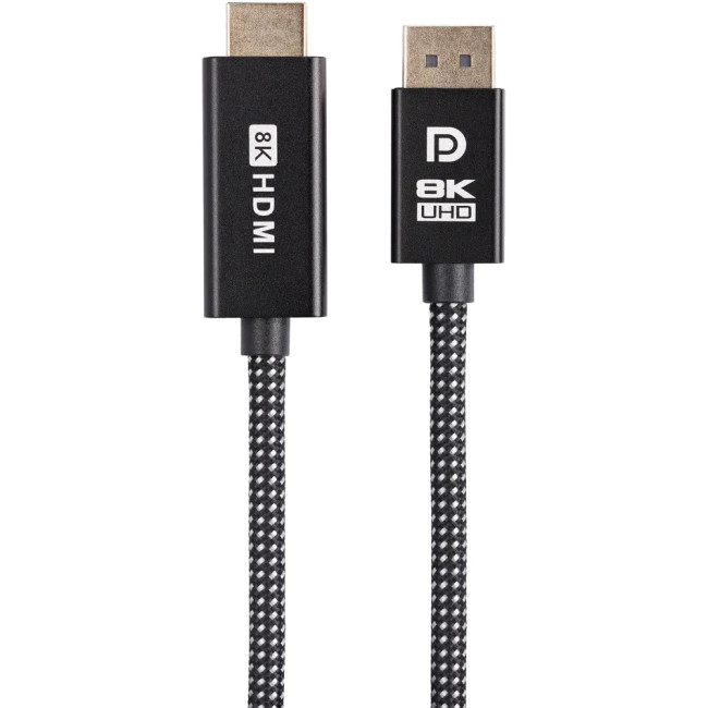 Кабель DisplayPort M-> HDMI M 4K@120Hz/8K@30Hz 1.8m Telecom,оплетка (TA815M-1.8M) VCOM TA815M-1.8M