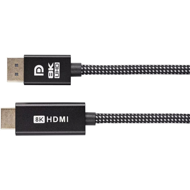 Кабель DisplayPort M-> HDMI M 4K@120Hz/8K@30Hz 1.8m Telecom,оплетка (TA815M-1.8M) VCOM TA815M-1.8M