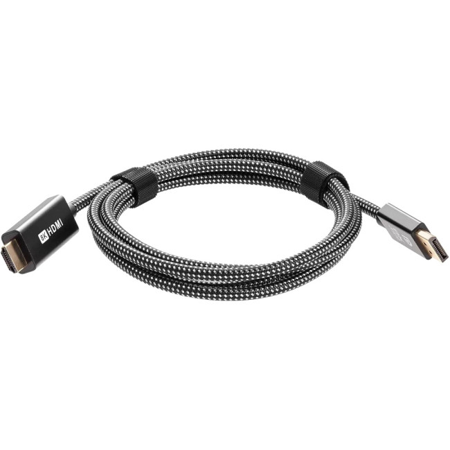 Кабель DisplayPort M-> HDMI M 4K@120Hz/8K@30Hz 1.8m Telecom,оплетка (TA815M-1.8M) VCOM TA815M-1.8M