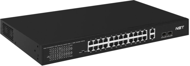 PoE коммутатор Fast Ethernet NST NS-SW-24F2G-P