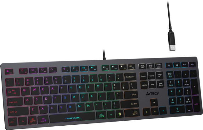 Клавиатура A4Tech FX60H GREY/NEON Клавиатура A4Tech FX60H GREY/NEON