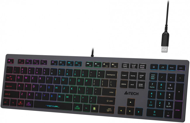 Клавиатура A4Tech FX60H GREY/NEON Клавиатура A4Tech FX60H GREY/NEON