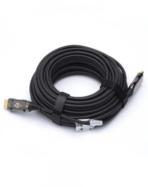 Кабель HDMI 20 м (HIGH speed, Metal gold,  Optical) 8K VER 2.1 ATcom HDMI 2.1 (m) - HDMI 2.1 (m) 20 м