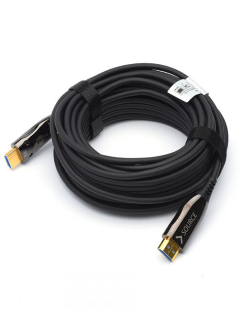 Кабель HDMI 20 м (HIGH speed, Metal gold,  Optical) 8K VER 2.1 ATcom HDMI 2.1 (m) - HDMI 2.1 (m) 20 м