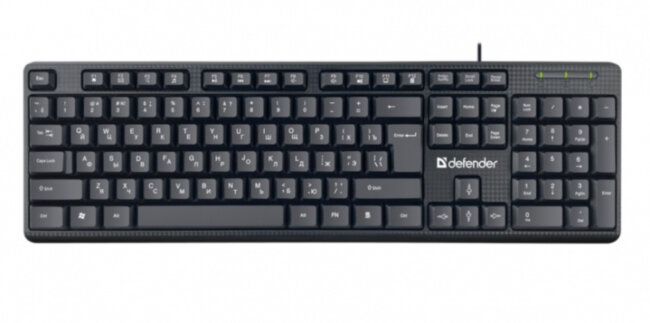 Defender Проводная клавиатура Daily HB-162 RU,черный,104 кнопки +FN, 1.8м Defender 45162
