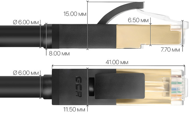 Greenconnect Патч-корд PROF категории 7 ethernet  0.15m F/FTP,  RJ45, CU, 28 AWG, литой, прямой , черный, экранированные коннекторы Greenconnect RJ45(m) - RJ45(m) Cat. 7 F/FTP PVC 0.15м чёрный