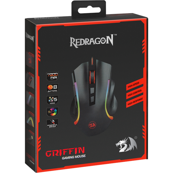 Redragon Проводная игровая мышь Griffin оптика,RGB,7200dpi Redragon Griffin