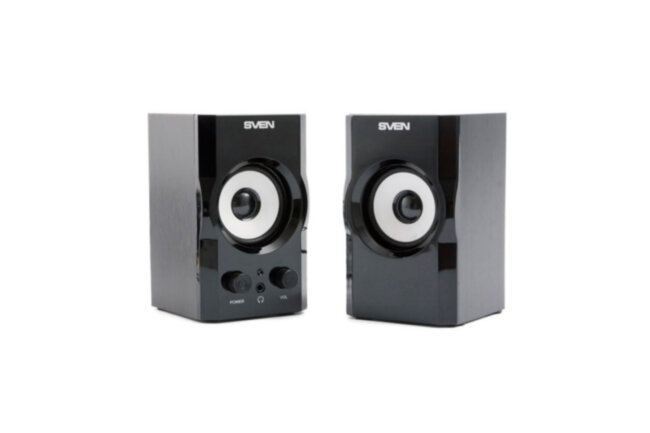 Колонки  деревянные АС SPS-605 (6 Вт), чёрный SVEN SPS-605
