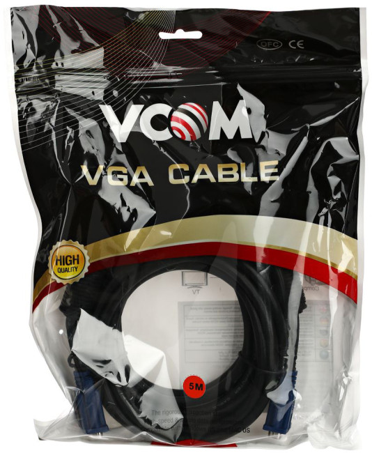 Кабель монитор-SVGA card (15M-15M) 5.0м 2 фильтра VCOM <VVG6448-5M> VCOM VGA (m) - VGA (m) 5м Кабель монитор-SVGA card (15M-15M) 5.0м 2 фильтра VCOM <VVG6448-5M> VCOM VGA (m) - VGA (m) 5м
