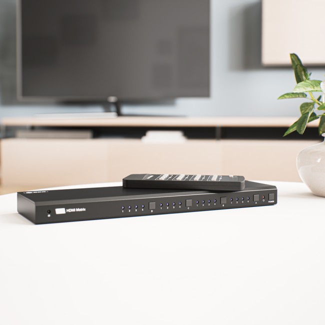 GCR Матричный переключатель HDMI, 4 устройства к 4 мониторам, 4K30Hz, HDCP 1.4, поддержка RS232, EDID Greenconnect GCR-54673