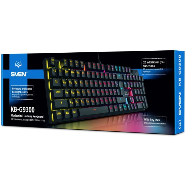 Механическая игровая клавиатура SVEN KB-G9300 (104кл., 20 Fn функций) Sven SV-018245 Механическая игровая клавиатура SVEN KB-G9300 (104кл., 20 Fn функций) Sven SV-018245