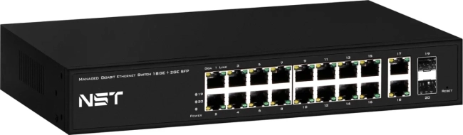 Управляемый (L2+) коммутатор Gigabit Ethernet на 18 RJ45 + 2 GE SFP порта NST NS-SW-18G2G-L