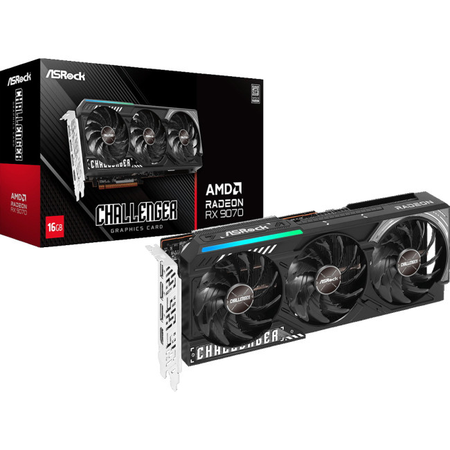 Видеокарта ASRock AMD Radeon 9070 Challenger (RX9070 CL 16G) Видеокарта ASRock AMD Radeon 9070 Challenger (RX9070 CL 16G)