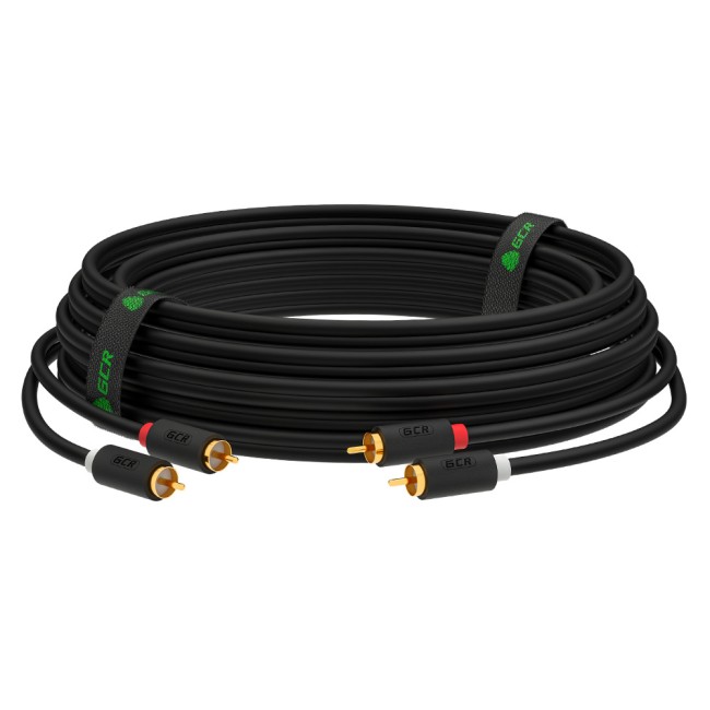 GCR Кабель 15.0m аудио 2 х RCA / 2 х RCA , GOLD, черный, GCR-53112 Greenconnect 2 х RCA - 2 х RCA 15м чёрный