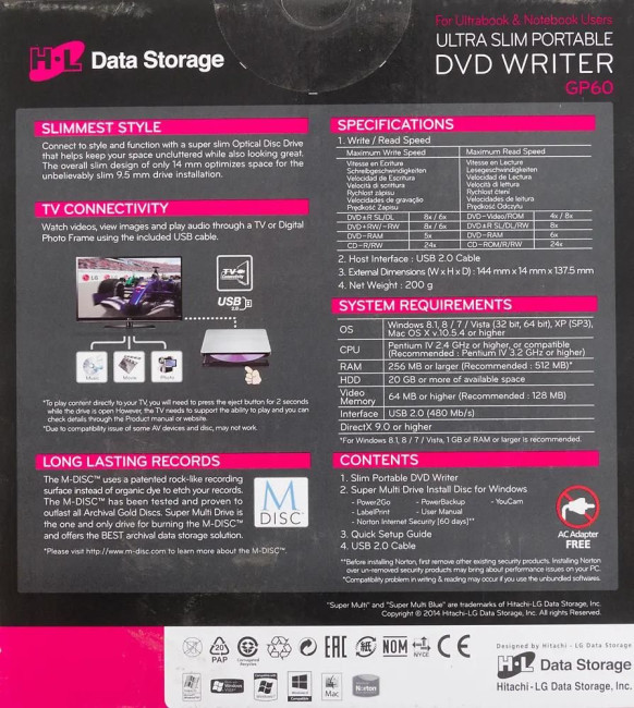 Оптический привод LG GP60NS60.AUAE12S