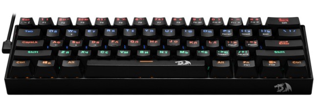 Redragon Механическая клавиатура Lakshmi RU,радужная,тихая Redragon 78119