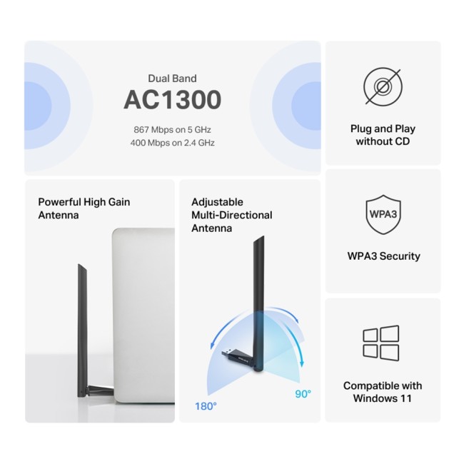 Адаптер Wi-Fi Mercusys MA30H Адаптер Wi-Fi Mercusys MA30H
